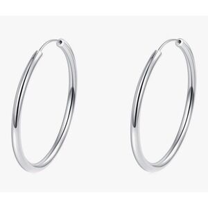 Thin 4 cm‎ Hoop Earrings | 925 Sterling Silver